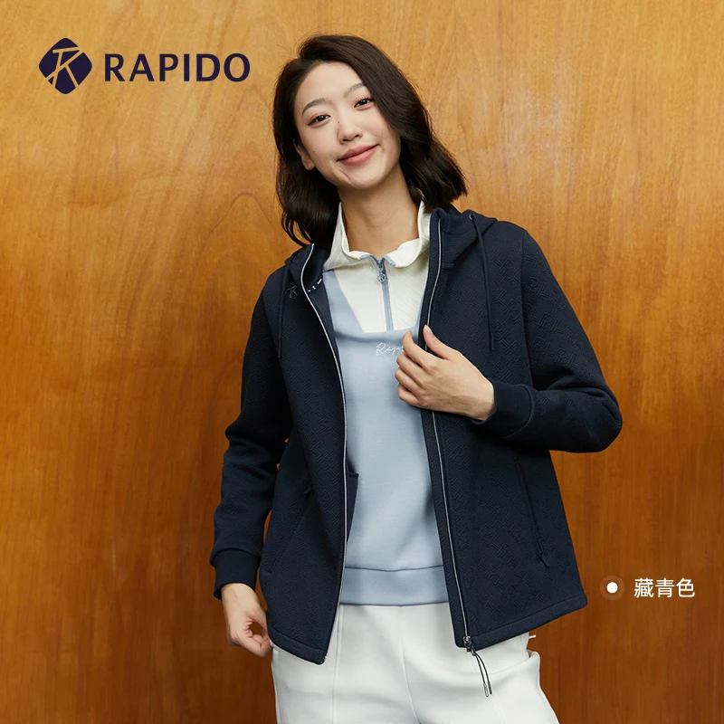 RAPIDO雳霹道2023年秋季新款女子拉链连帽夹克提花外套CP3839J35