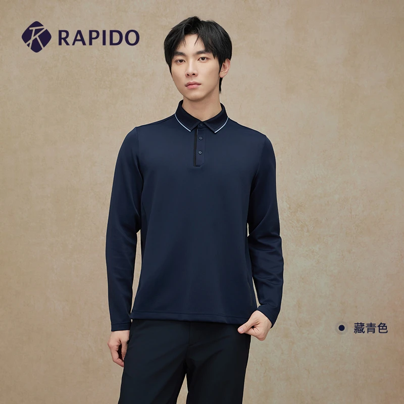 RAPIDO雳霹道2024年秋冬新款男R系列休闲翻领长袖POLO衫CN4941U13
