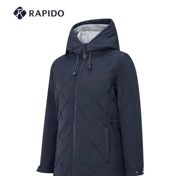 RAPIDO雳霹道2023年秋冬新款女子O系列中长款连帽羽绒服CP3938O37