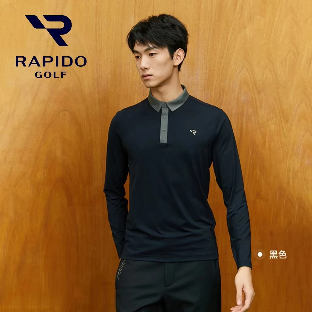 RAPIDO雳霹道2023年秋季新款男高尔夫撞色领长袖POLO衫CN3741Z18