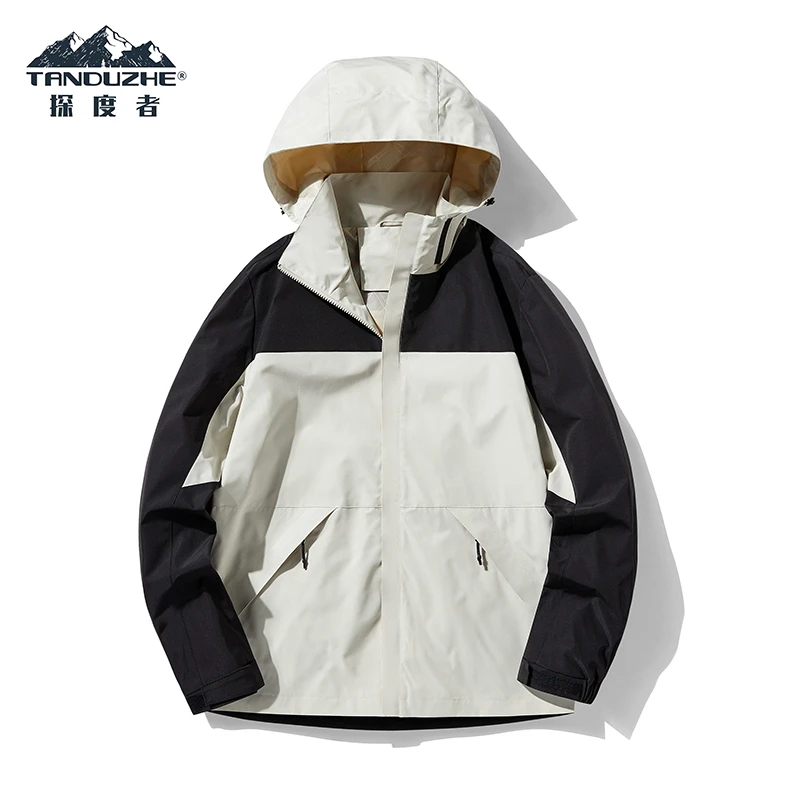 探度者山系户外冲锋衣情侣单冲2024春秋新款旅行夹克防水透气外套