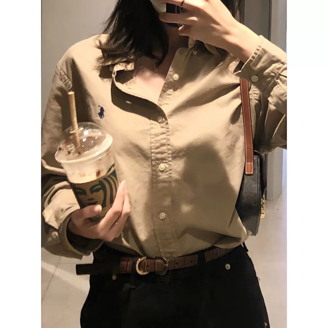 小马衬衫 | 100棉 刺绣小马早春高级感衬衫休闲宽松百搭