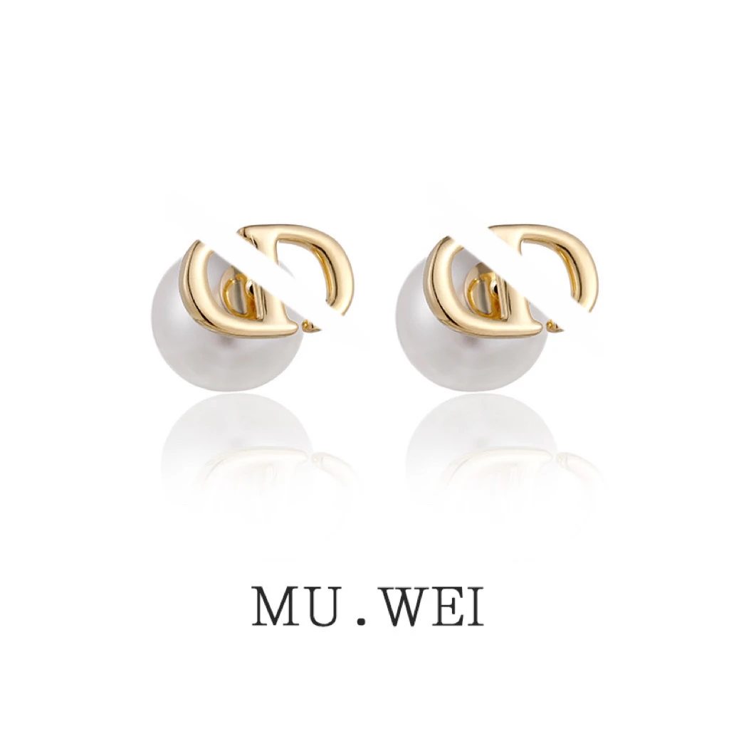 铜合金仿珍珠耳饰 设计感气质时尚法式经典珠珠耳饰E198