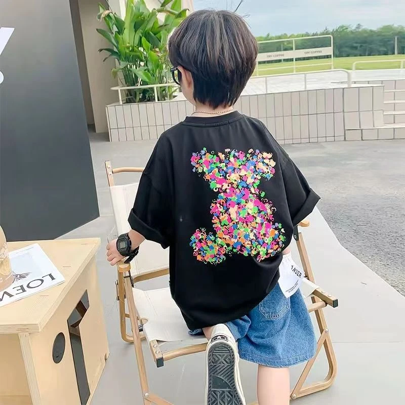 男童短袖T恤2024新款儿童夏装衣服男孩潮童装韩范儿纯棉体恤上衣