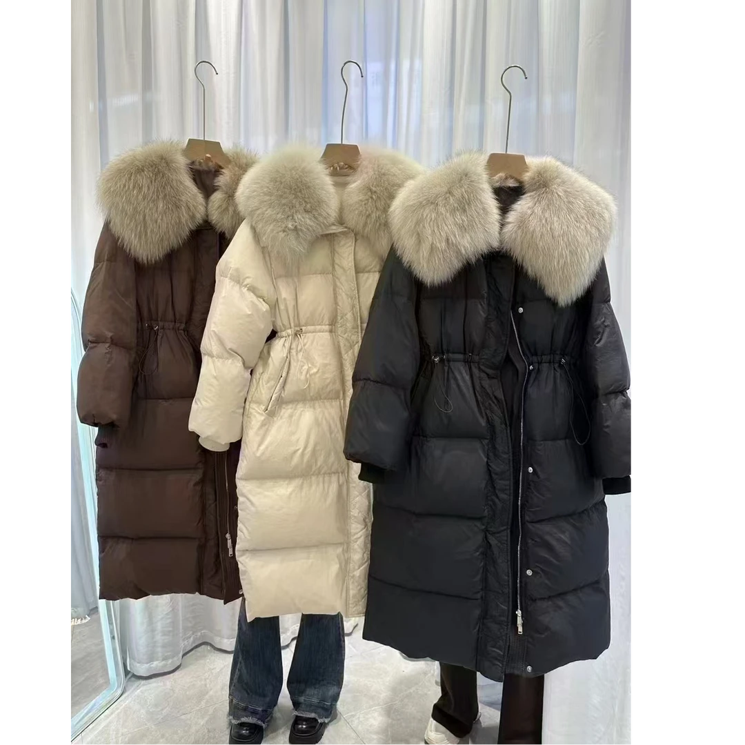 7702毛领收腰长款上衣