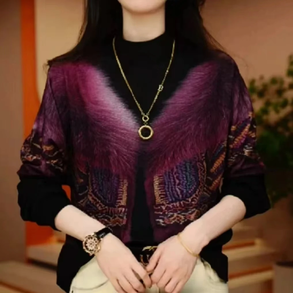 时尚高级感半高领打底小衫女士秋冬季新款绒面宽松长袖t恤上衣女