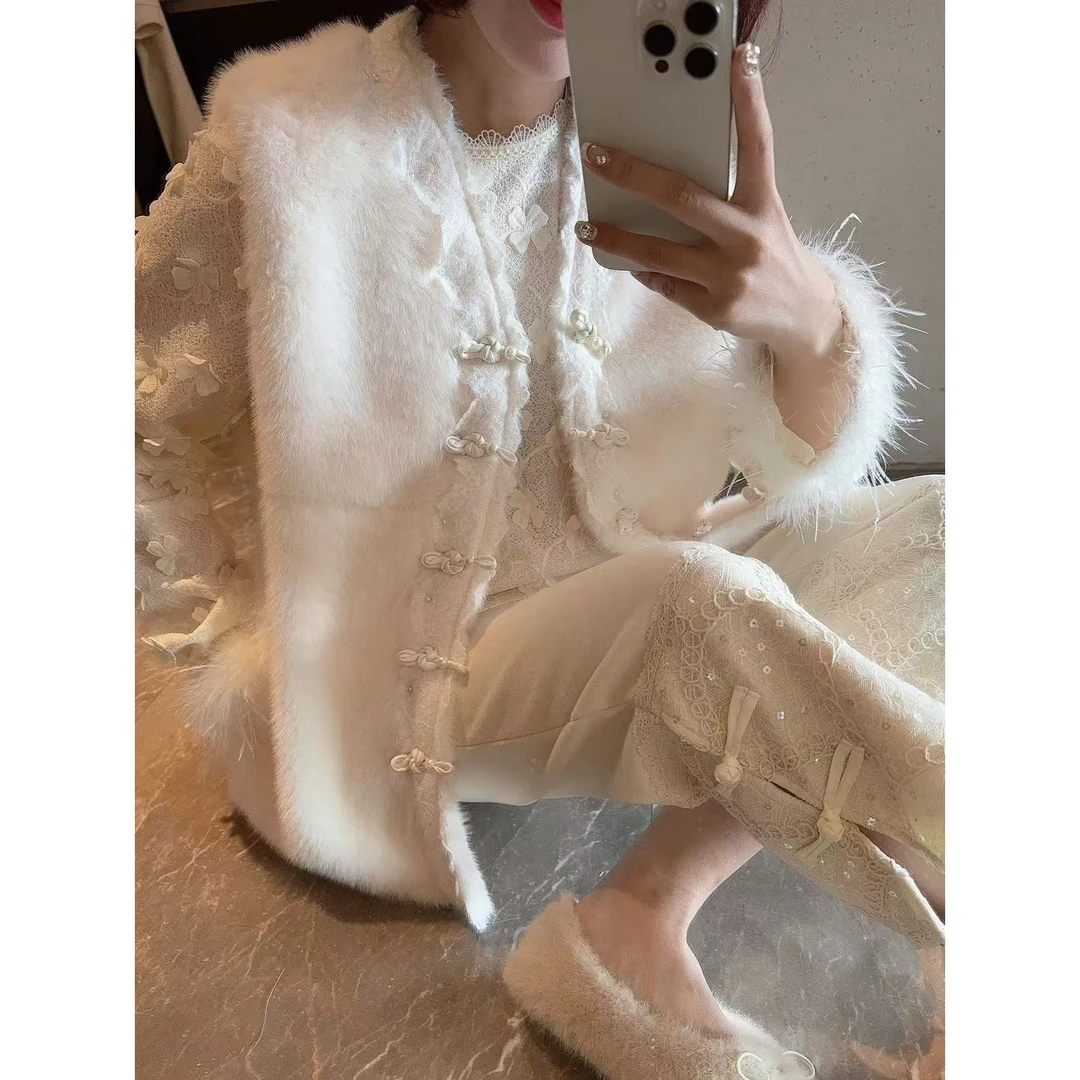 【YFONI】新中式/高品质珍珠白马甲