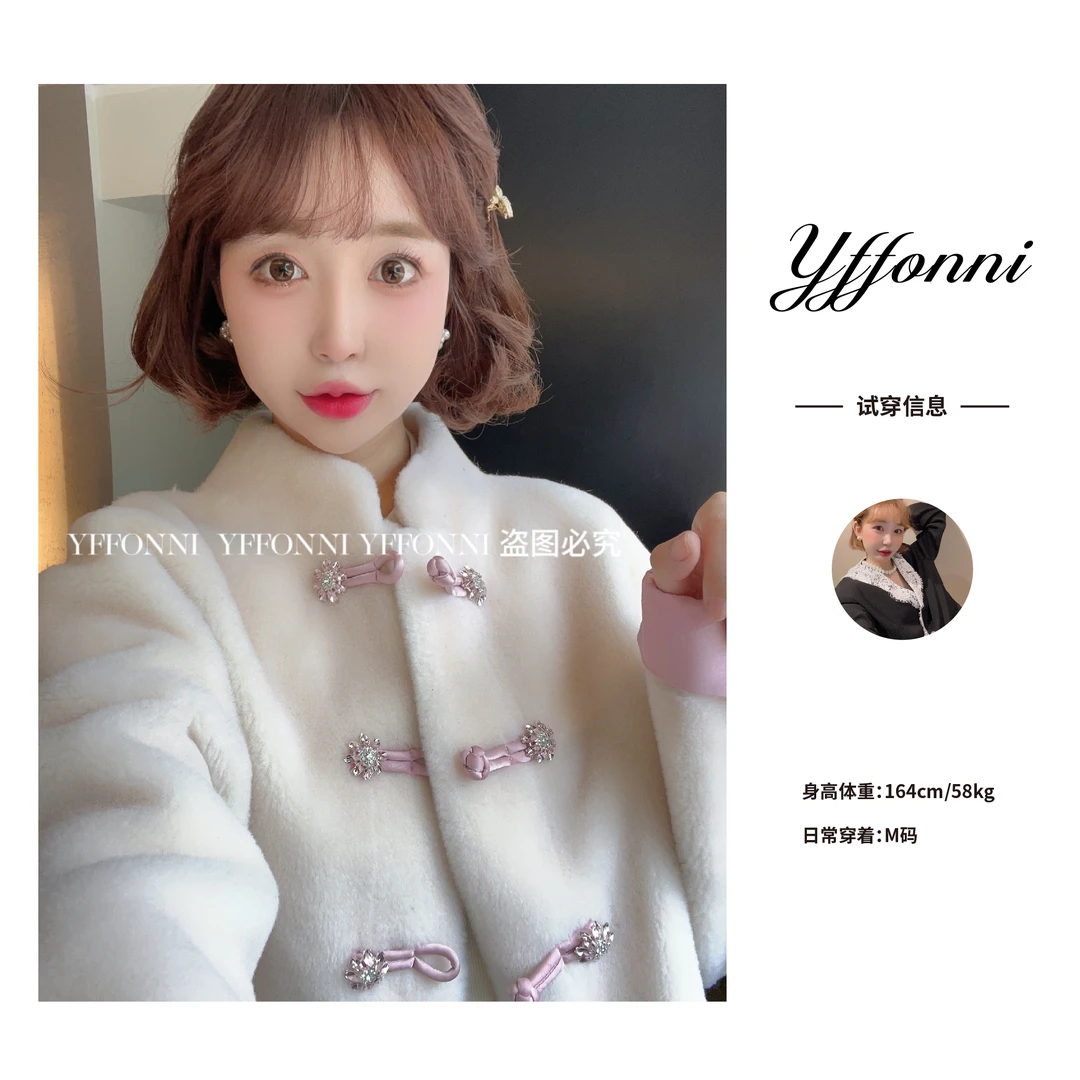 【YFONI】新中式~定制钻扣~皮毛一体外套