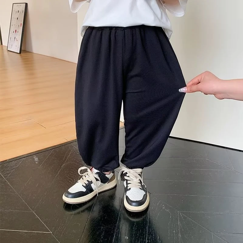 男童长裤夏外穿儿童裤子中大童薄款休闲长裤宽松夏季洋气休闲裤