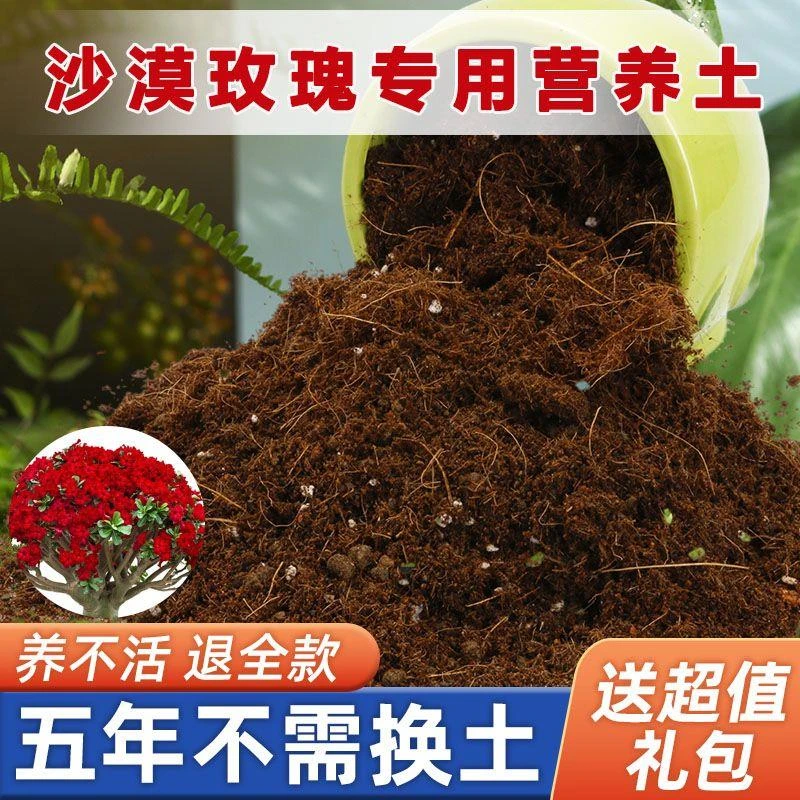 【送礼品】沙漠玫瑰专用土家用盆栽营养土酸性沙质土壤花卉种植土