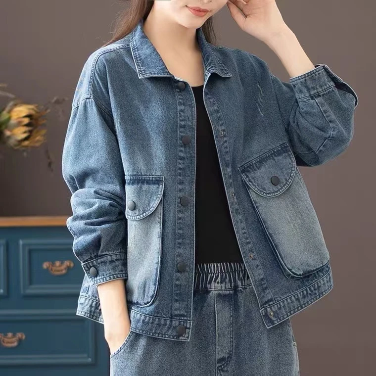 320#2024春季新款水洗牛仔外套百搭牛仔上衣显瘦牛仔复古潮流时尚