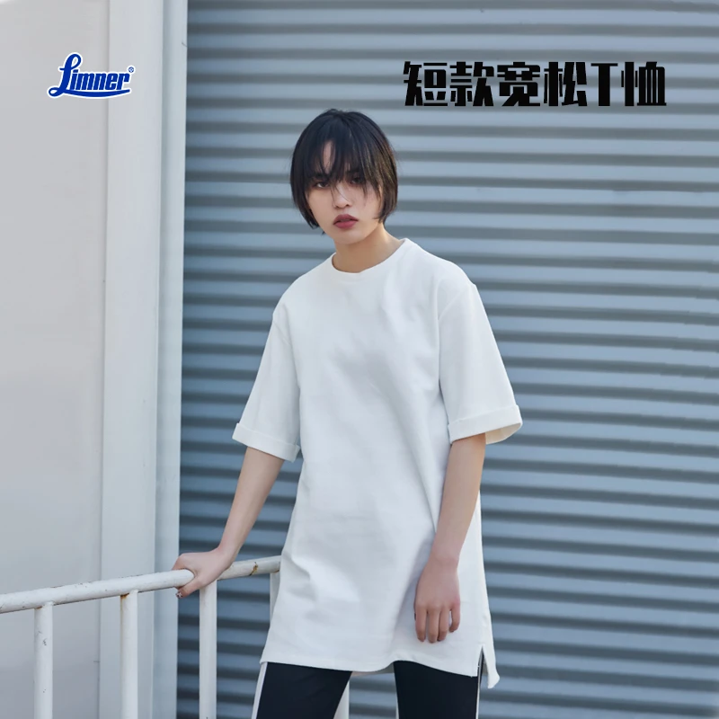 邻那短袖t恤白色打底女G285女式长款短款宽松T恤夏季/连衣裙两用