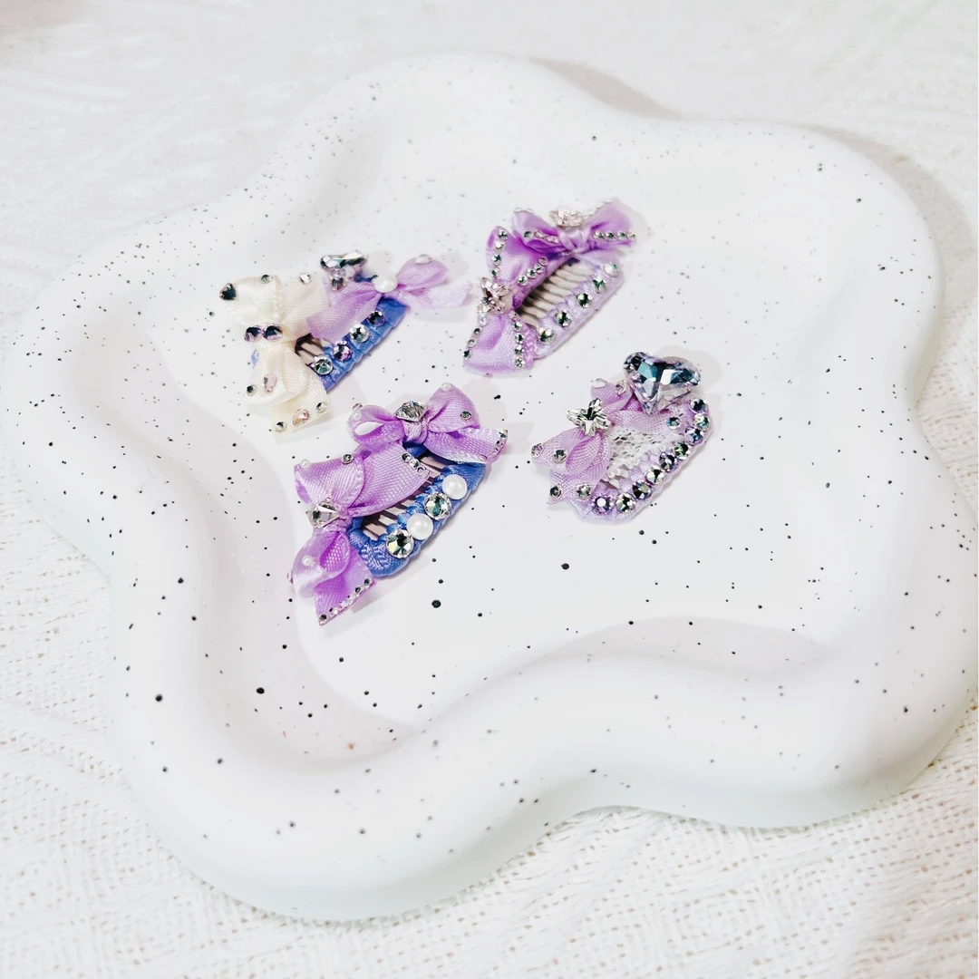 指定专拍手工定制宠物发夹BB夹约克夏碎发夹马尔济斯碎发夹发卡