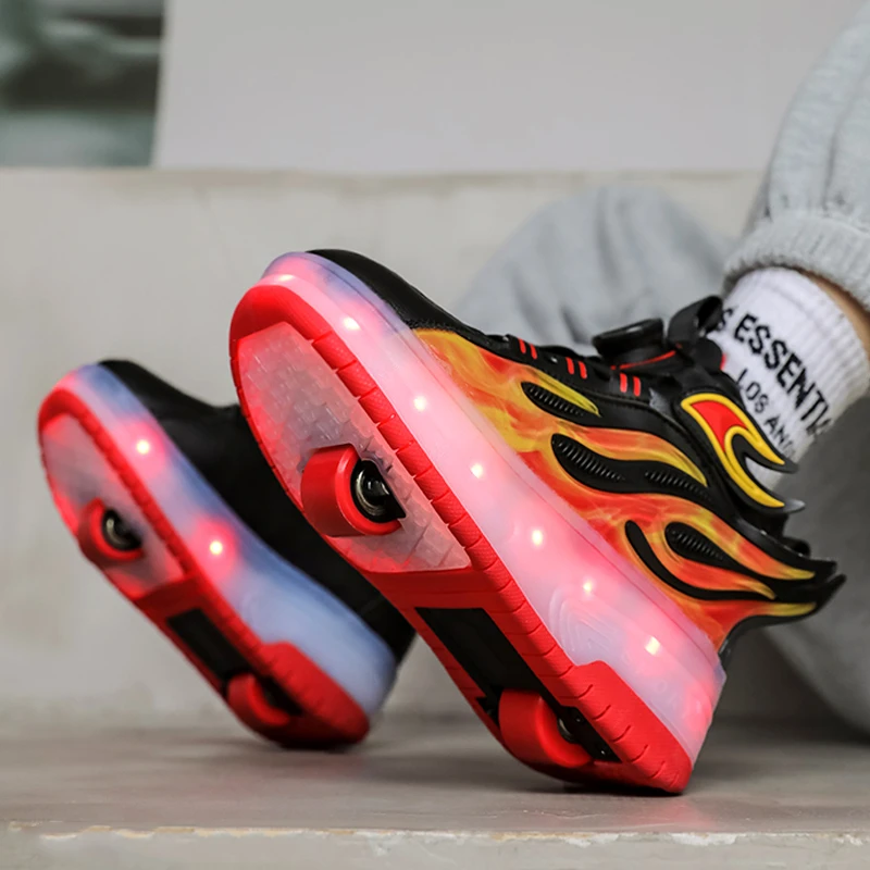 品牌暴走鞋男童2023秋季新款儿童运动溜冰轮滑鞋中大童男孩爆走鞋