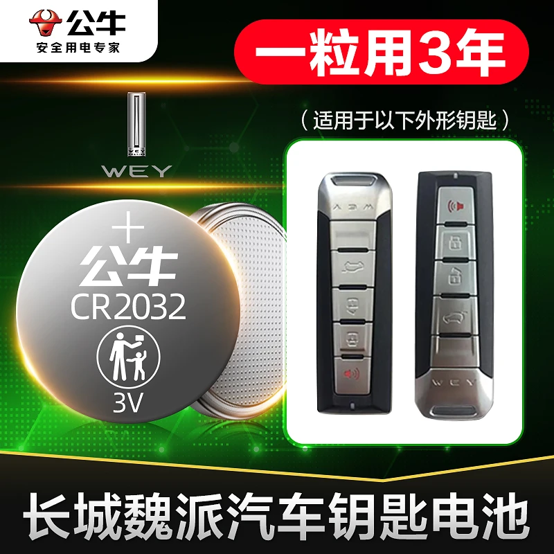 长城WEY魏派公牛纽扣汽车钥匙电池VV5 VV6 VV7 P8S五7S七7C weyvv