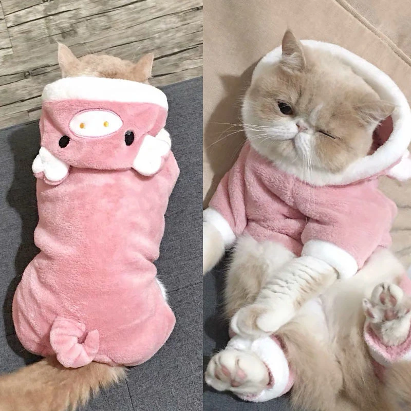 猫咪衣服冬装保暖狗狗布偶英短小猫宠物新年可爱搞笑掉毛四脚衣