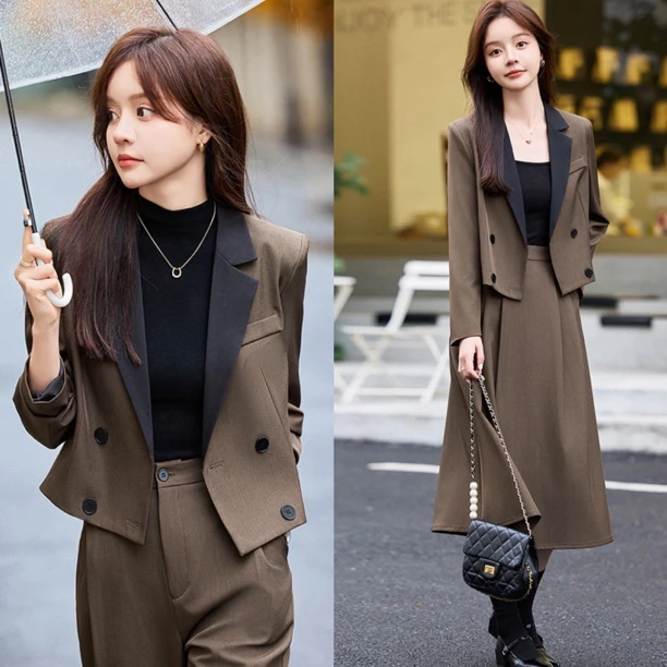 职业韩版时尚设计感西装女新款名媛气质女神范大气休闲套装A8090