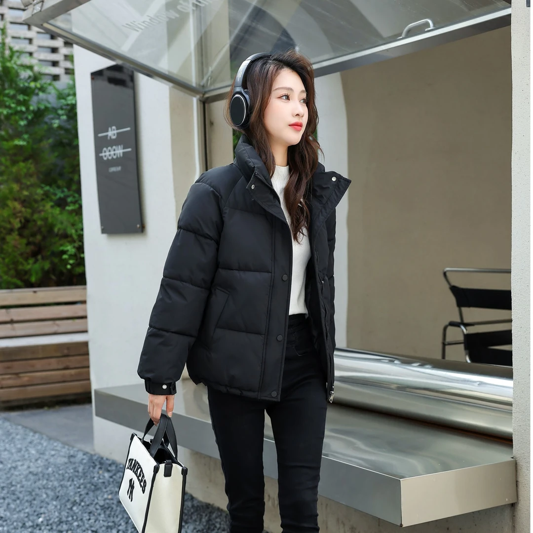 2024年爆款新款冬季短款韩版宽松加厚棉衣休闲百搭立领棉服