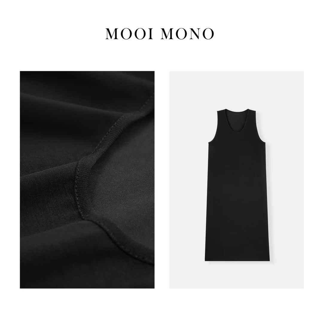 MOOI MONO"日不落"显瘦紧身无领背心百搭夏季宽松连衣裙L229Z42