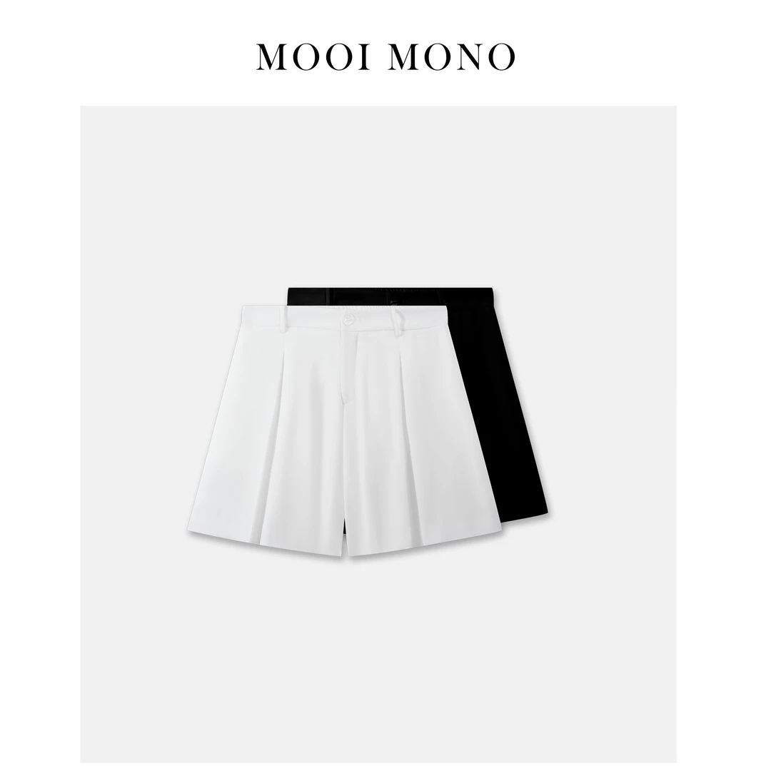 MOOI MONO＂魔术＂ 显瘦夏季凉爽工字褶遮肉百搭舒适短裤 A42V225