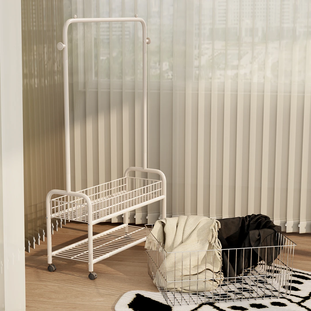 挂衣架落地立式家用卧室宿舍衣服收纳置物架简易衣帽架移动晾衣架