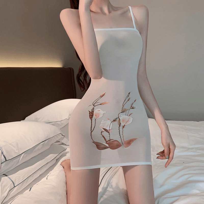 情调内衣吊带包臀睡裙睡衣女显瘦性感纯欲修身短款家居服2024新款