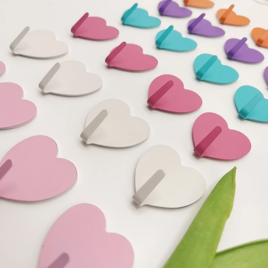 爱心形粘钩挂钩糖果色可爱治愈实用厨房浴室办公室免打孔强力挂钩