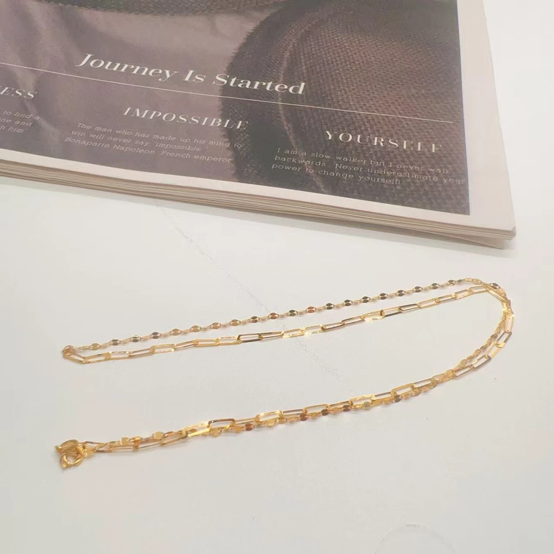 18k金嘴唇ab链时尚经典款