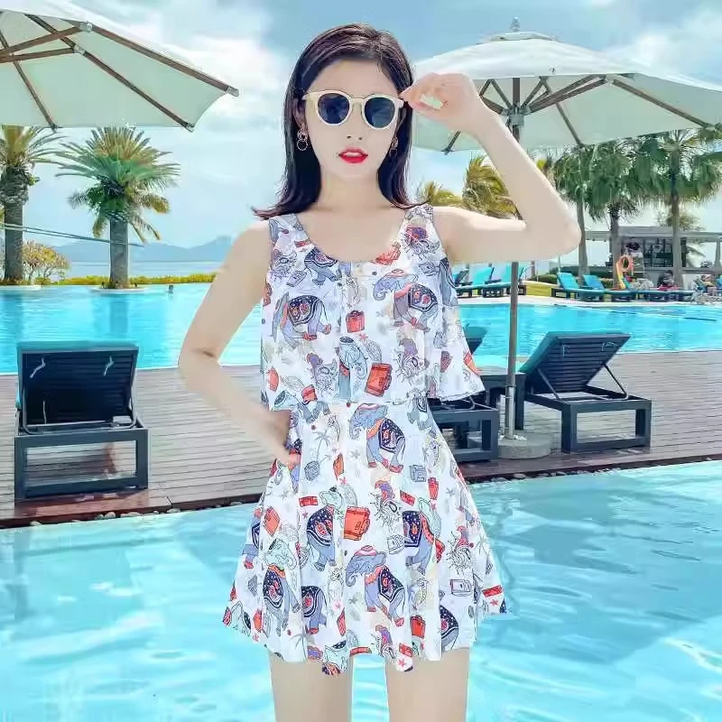 泳衣女2025新爆款纯欲风遮肚显瘦保守连体裙式高级感泡温泉游泳装