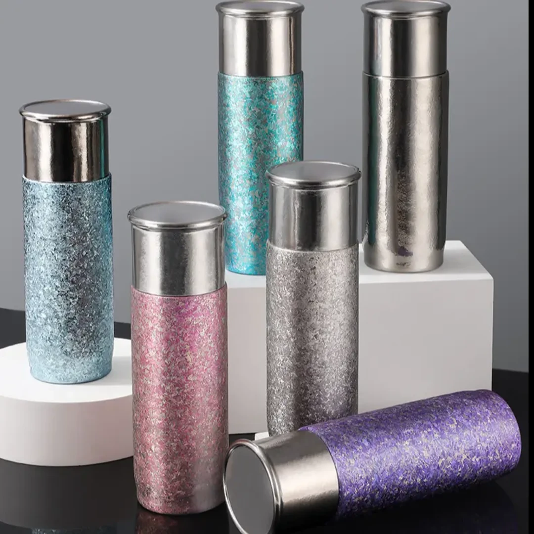 460ML磁吸纯钛双层真空养生钛杯高档焖泡钛水杯商务保温水杯便携