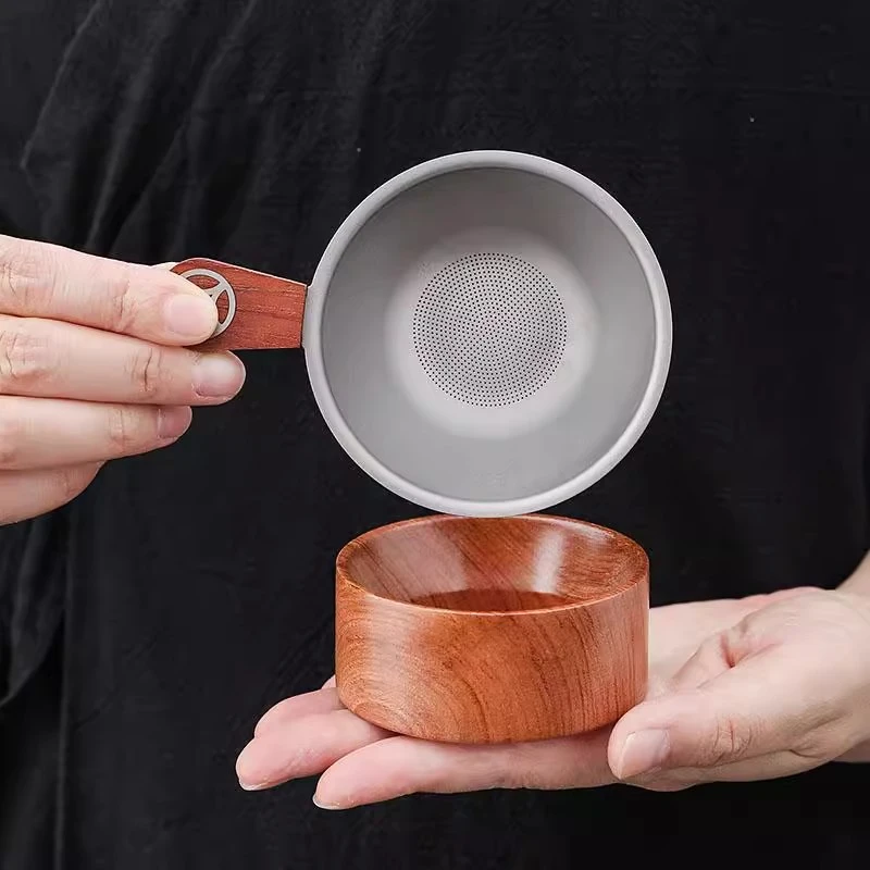 纯钛茶漏茶滤千孔一体茶叶过滤网泡茶过滤器茶水分离器高档过滤网