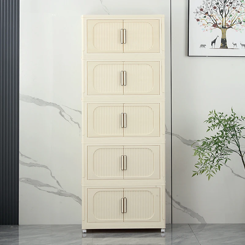 HQ【72面宽】家用收纳柜子卧室家用多层零食储物柜子杂物落地收纳柜