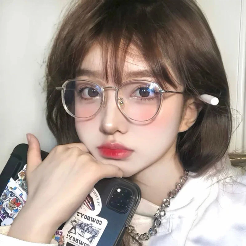 韩版潮防辐射抗蓝光眼镜近视女素颜神器透明眼镜框有度数平光镜框