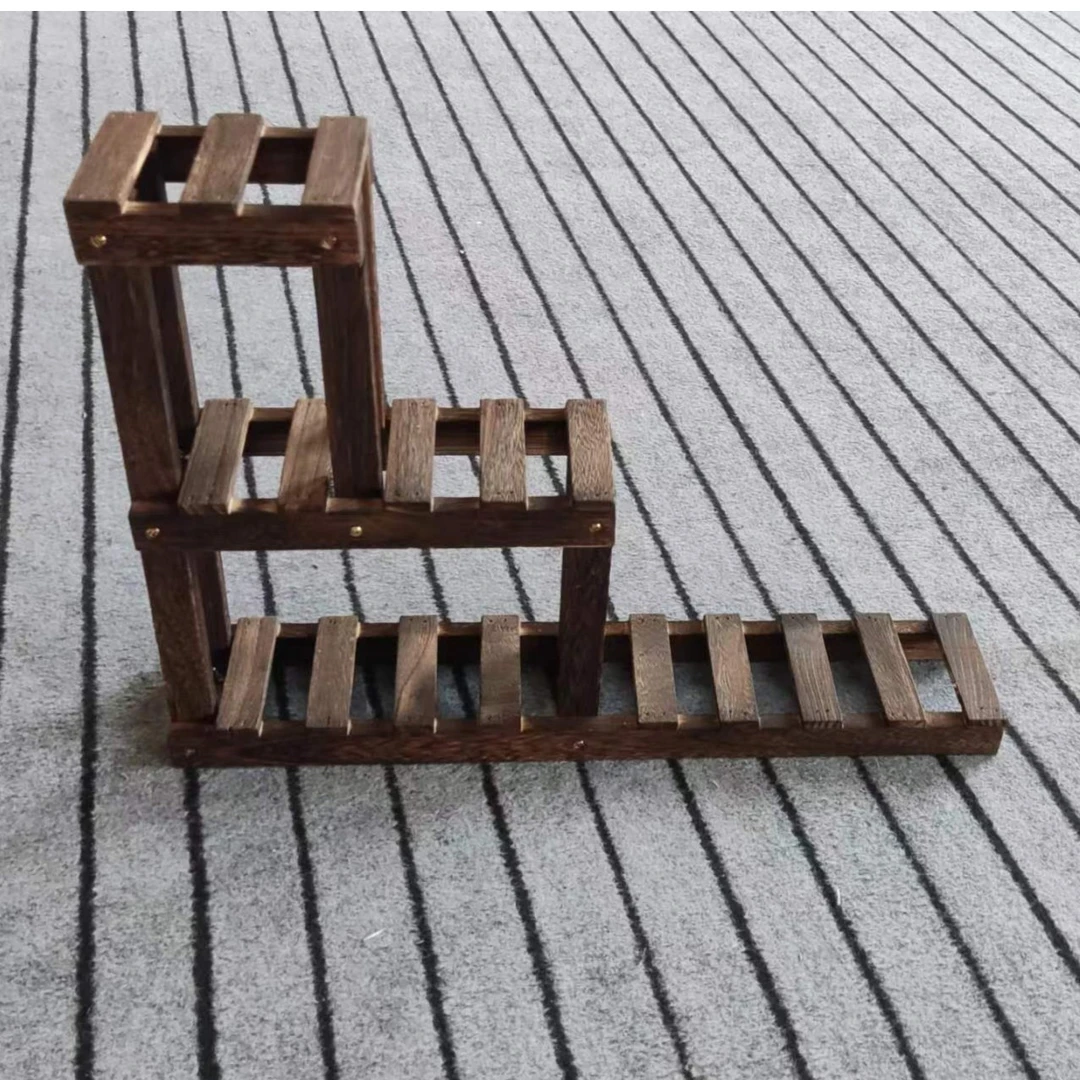 三层置物架简约陈列木质家用创意4492