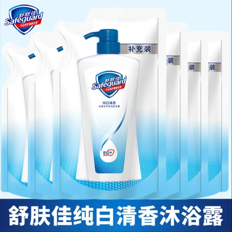 舒肤佳沐浴露袋装230ml纯白清香沐浴乳清爽润肤留香丝滑补充装
