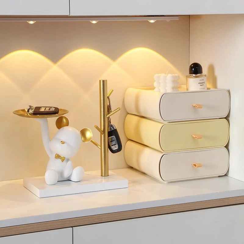入门玄关摆件高级感置物架乔迁上档次装饰钥匙收纳盒客厅储物抽屉