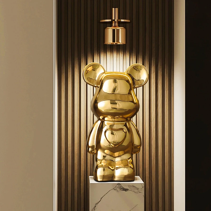 50CM暴力熊入门玄关摆件大号轻奢高档客厅电视柜服装店直播间装饰