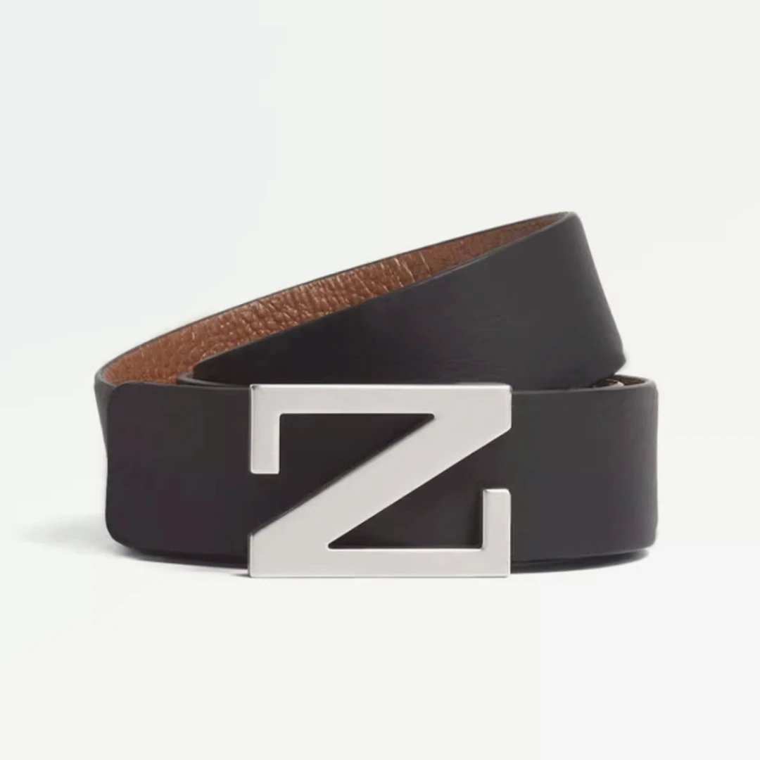 全新未使用 ZEGNA 【国现 专柜4900】男士双面腰带 LHCEMB027AZ