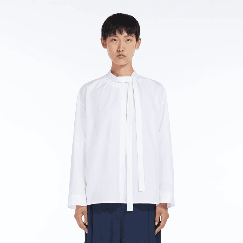 全新未使用 MaxMara 【国现 专柜价2900】女士系带衬衫 Filippa 001