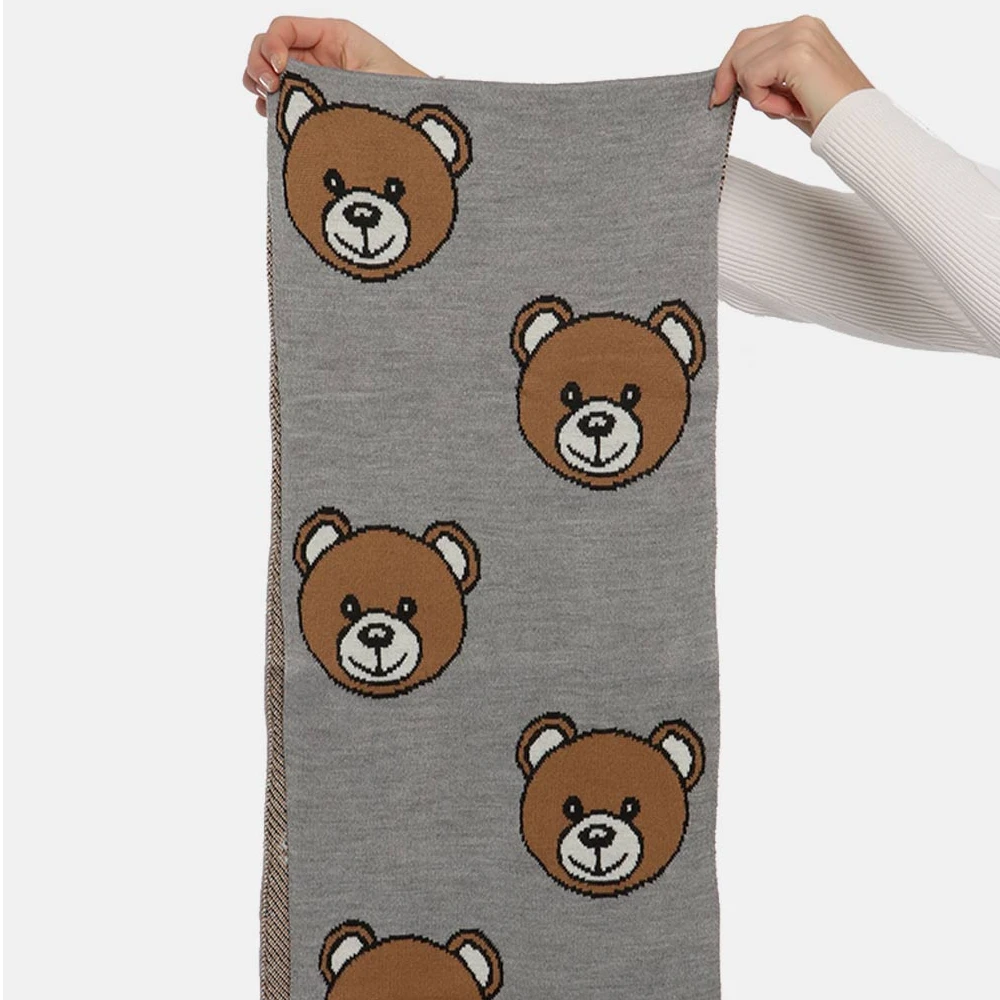 全新未使用 MOSCHINO 【国现】女士秋冬小熊围巾30571 M2164 014