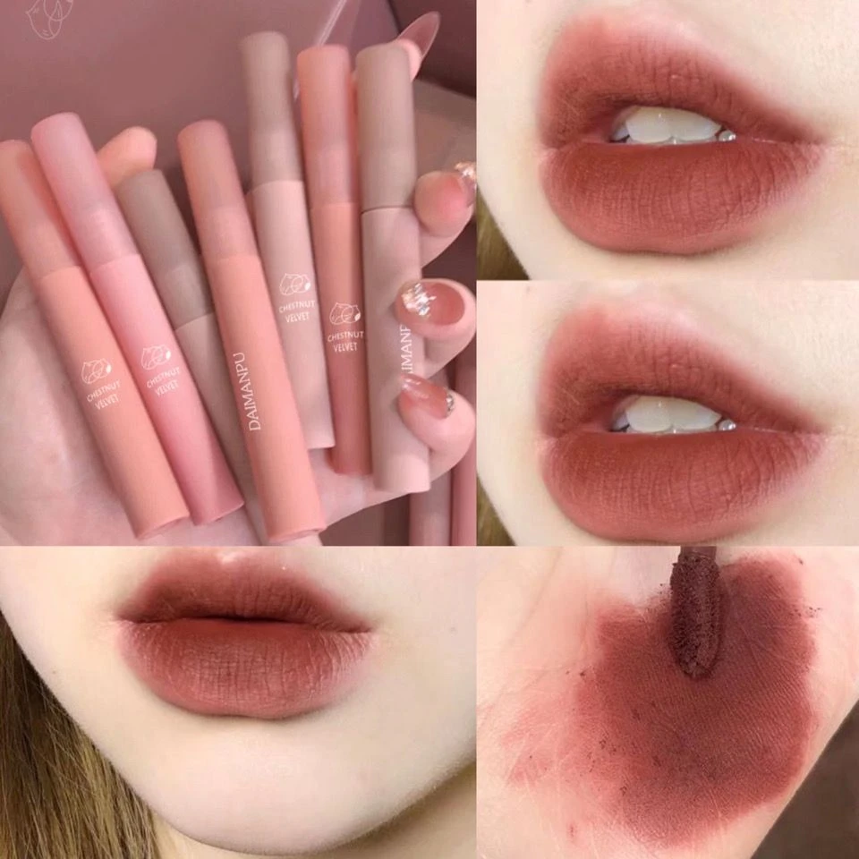 栗子唇釉~ins爆款唇泥口红唇彩栗子泥柔雾丝绒云朵哑光雾面学生女