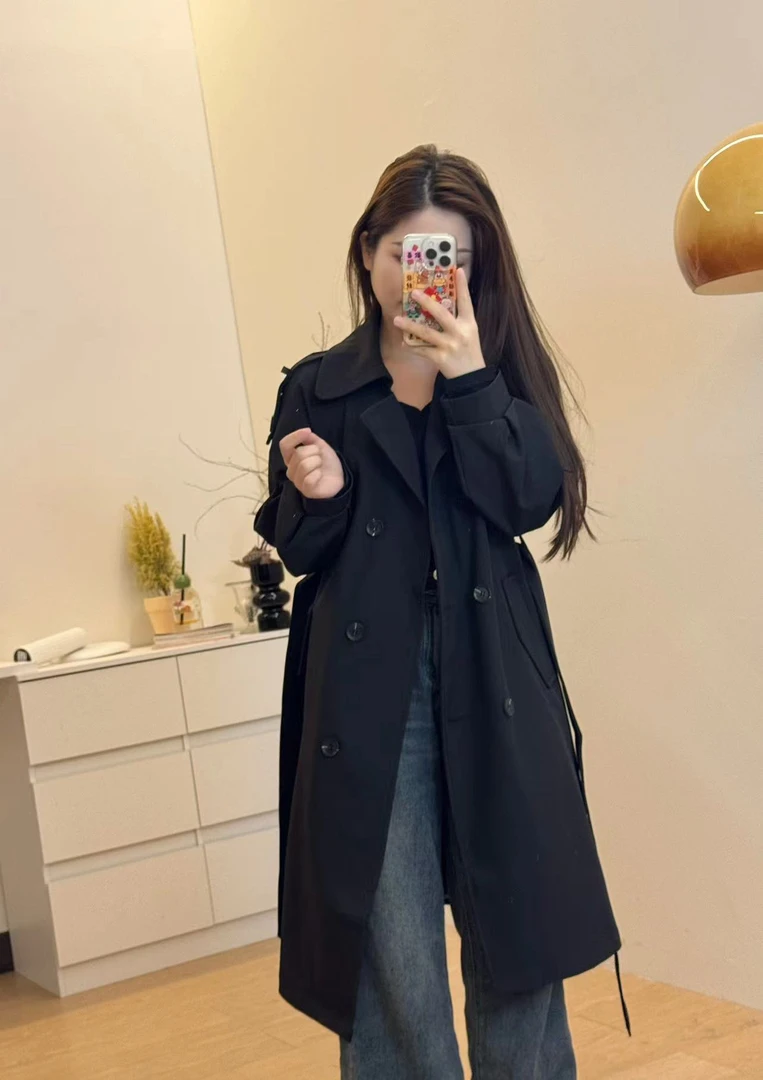 8577秋季常规百搭新款小众英伦风休闲款风衣外套