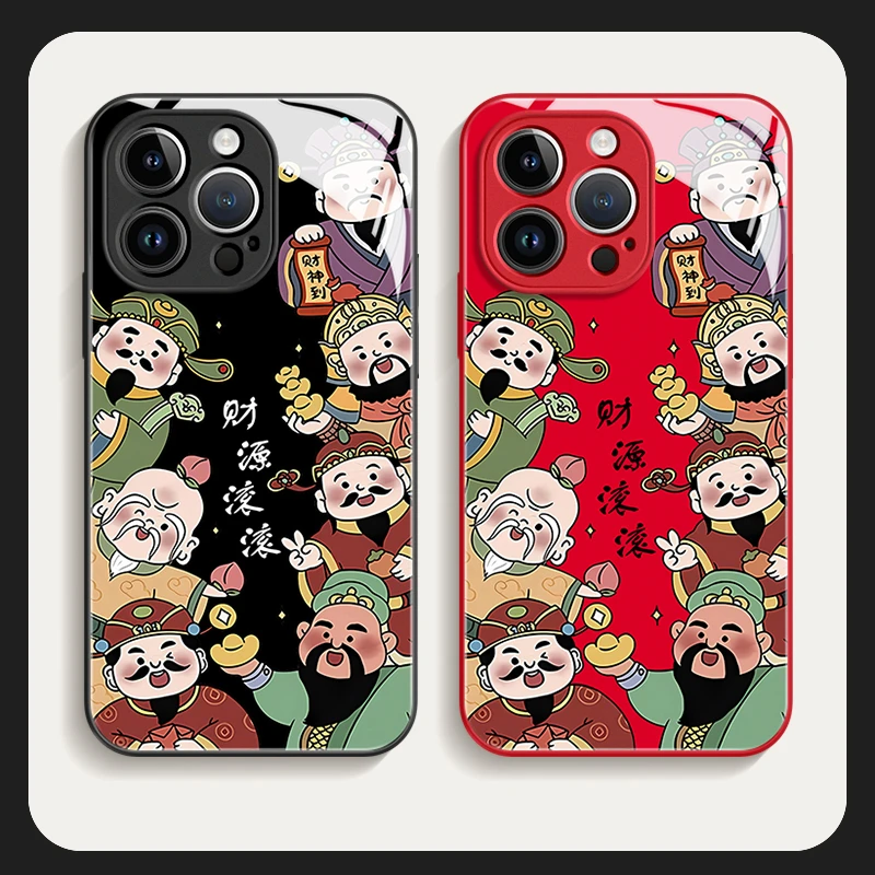 液态金属财源滚滚手机壳适用苹果15创意全包网红潮牌女简约iphone