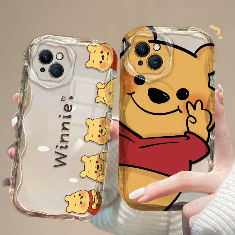 适用苹果15/华为/oppo/vivo/小米水滴卡通维尼熊手机壳软胶卡通is