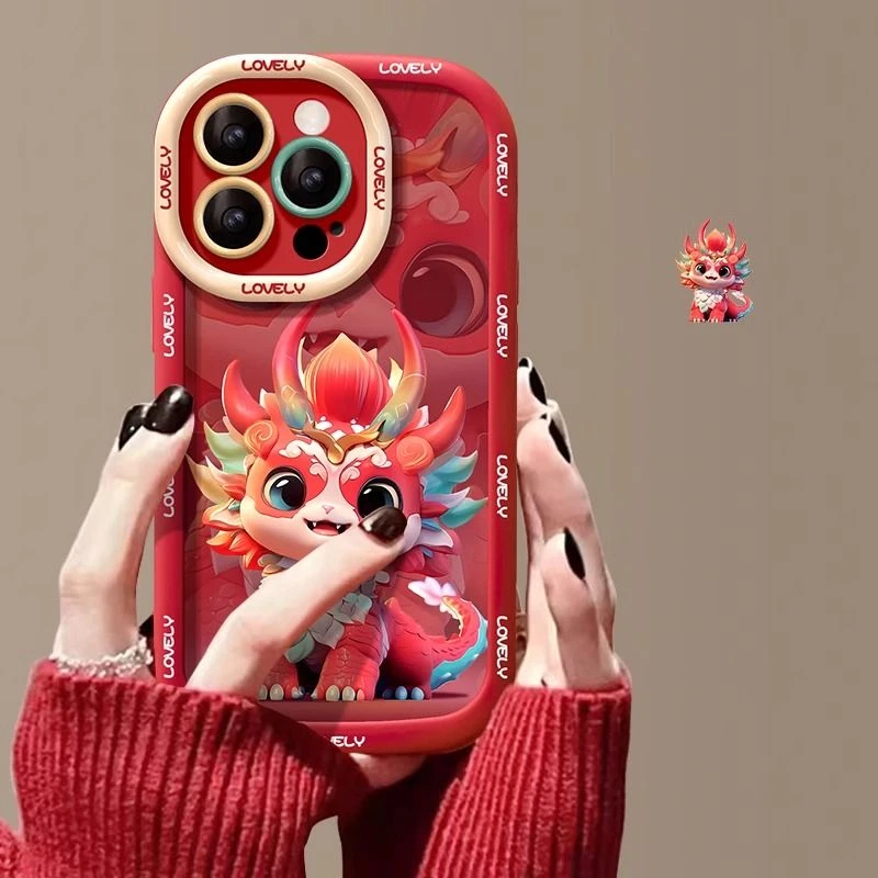 适用苹果15【泡芙】可爱龙宝手机壳软创意全包网红潮牌简约防摔卡通