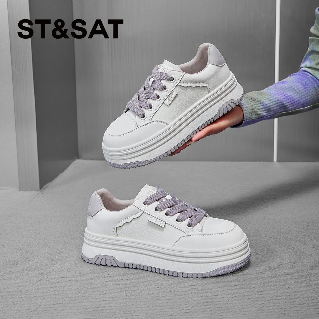 星期六厚底增高小白鞋女款25年新款爆款秋季网面透气运动板鞋爆款