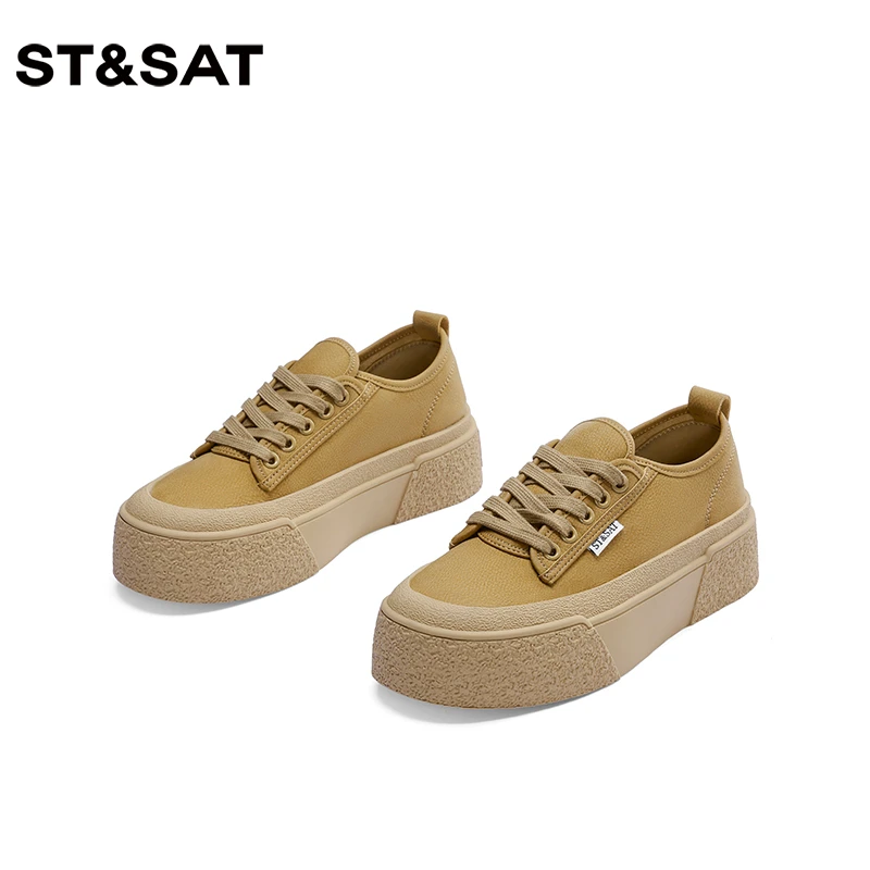 星期六复古休闲板鞋女2025年秋季新款时尚百搭显瘦平底运动松糕鞋