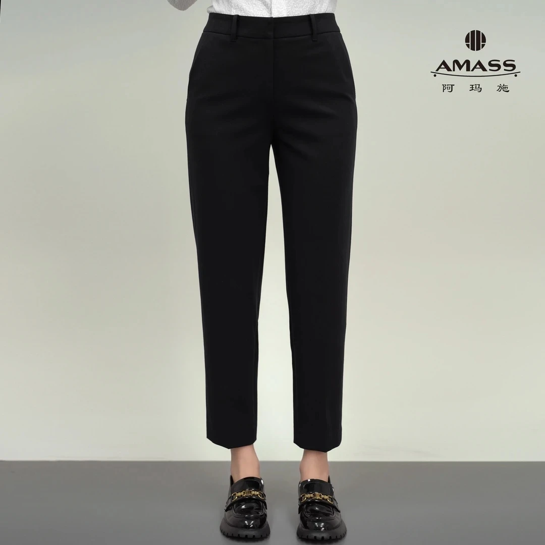 AMASS/阿玛施夏日穿搭时尚通勤经典百搭显瘦烟管裤休闲裤5100302