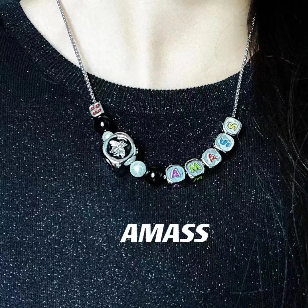 AMASS/阿玛施 不锈钢玻璃项链 百搭个性可爱骰子款项链5900466
