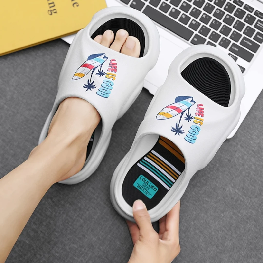 男士外穿拖鞋一字拖男款网红时尚户外夏季夏天厚底ins爆款网红拖